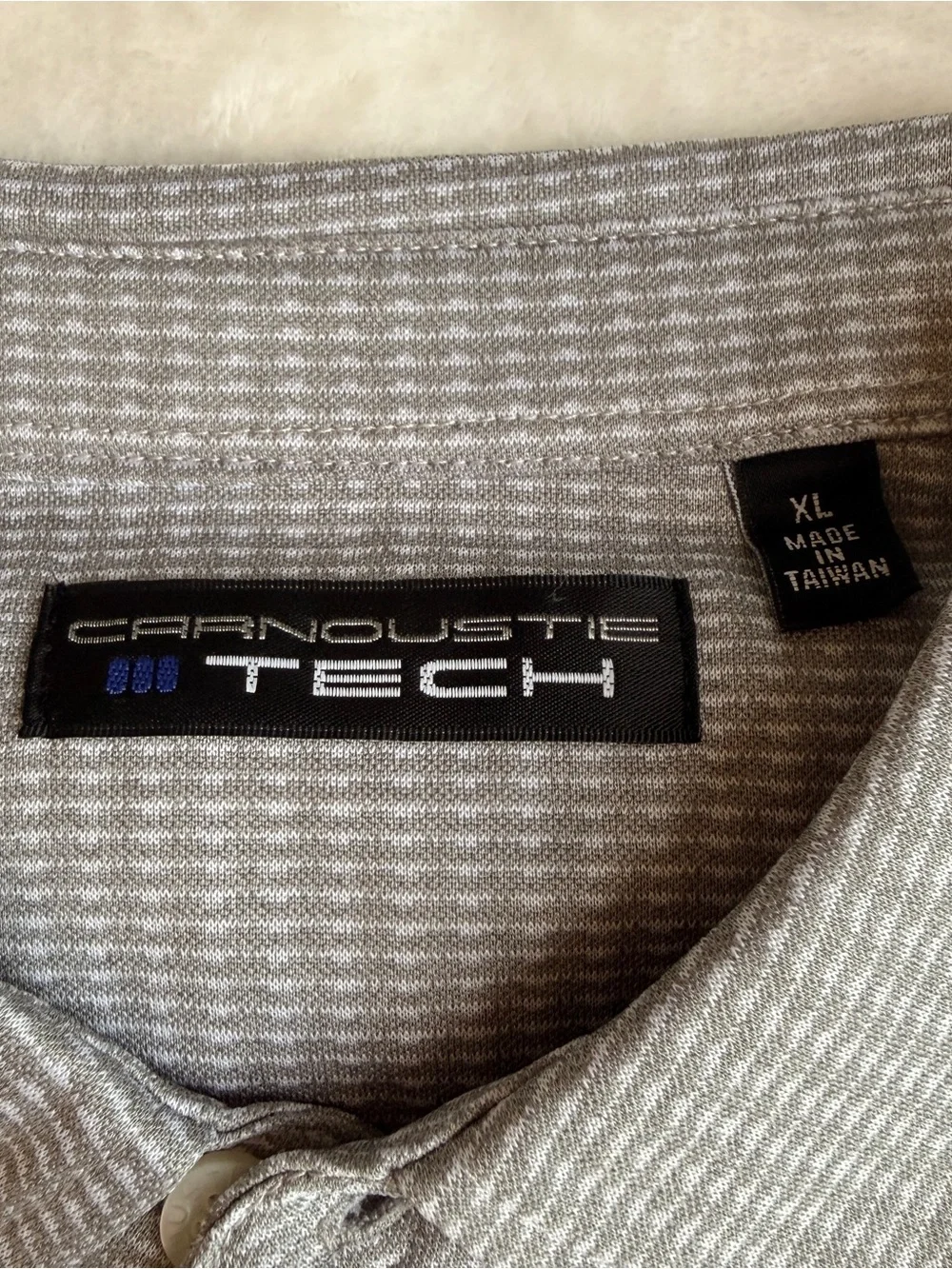 Carnoustie Tech Men’s Light Gray Performance Polo - Picture 3 of 3